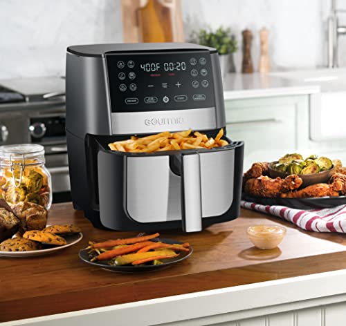 Gourmia 8 Qt Digital Air Fryer GAF826 – XL Capacity with 12 One-Touch Presets, Nonstick Dishwasher Safe Basket, Oil-Free Cooking, ETL-Certified, Sleek Black Finish