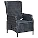 Festnjght Sillón Reclinable de Jardín Exterior con Cojines | Sillón Relax Reclinable con Respaldo Ajustable | Silla de Jardín Ratán Sintético, Gris Oscuro