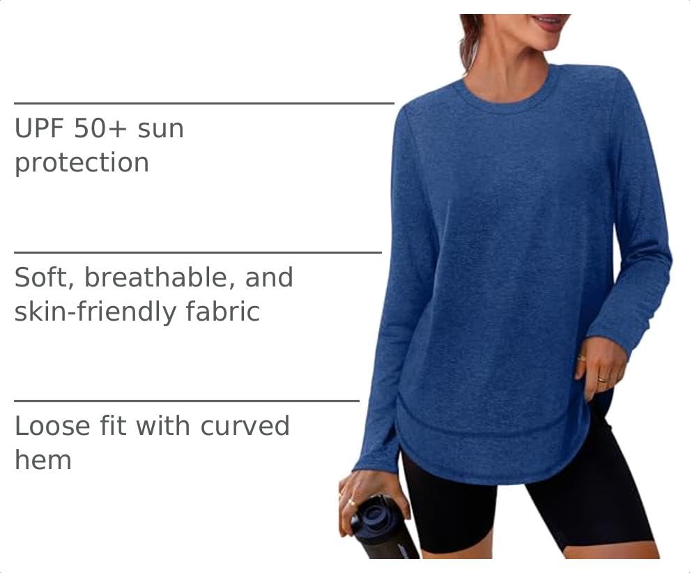 Image of XIEERDUO Women's Workout Tops Long Sleeve Shirts Sun Protection UPF 50+ Quick Dry Shirts for Hiking Running S-3XL