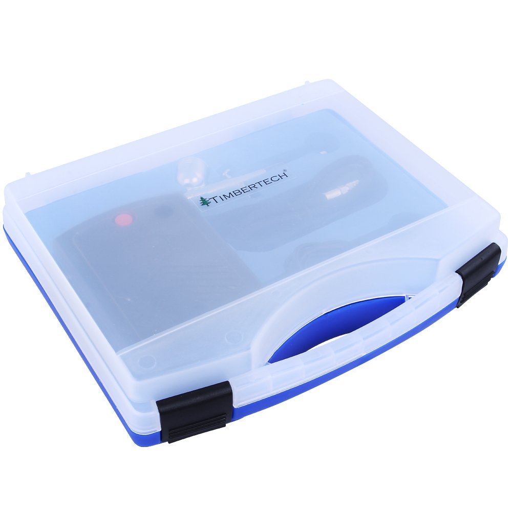 Timbertech - Kit de aerógrafo - Incluye compresor 220 V / 50 Hz, Manguera, Agujas y Estuche