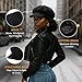Comhats Wool Newsboy Hat for Women Brim Visor Fashion Winter Elastic Cabbie Pageboy Paperboy Backer Fall Beret Caps Warm Black Medium