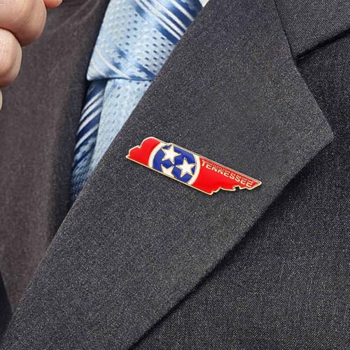 Image of State Shaped Map Lapel Metal Pin Enamel Brooch Keepsake Beautifully Designed for Backpack Hat
