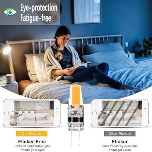 Żarówki LED G4, ściemniane 3 W, ciepła biel, 3000 K, AC/DC 12 V-24 V, energooszczędny zamiennik halogenu 30 W, bez migotania