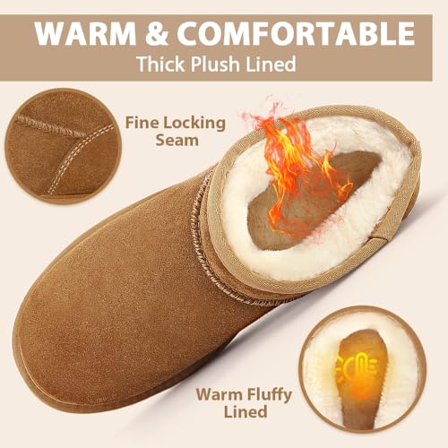 Asaint Platform Mini Boots, Platform Snow Fur Winter Boots for Women, Genuine Suede Leather Project Cloud Womens Snow Boots2