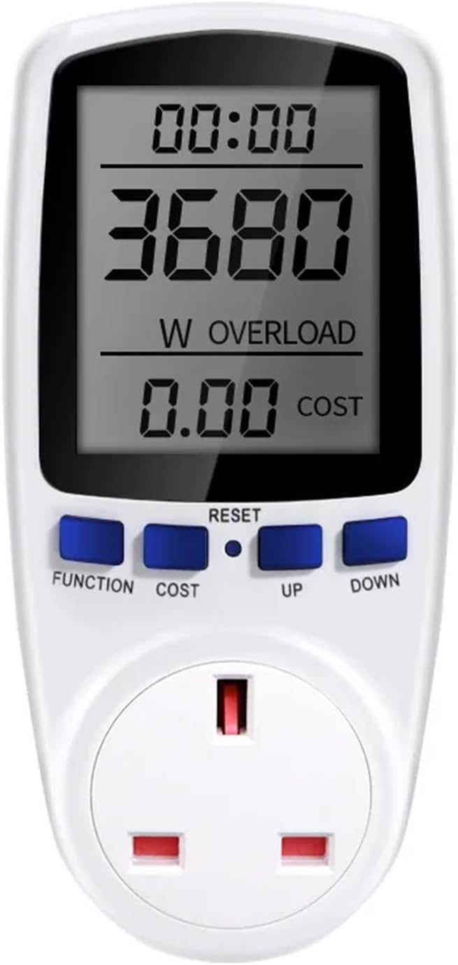 Digital Power Meter AC 220V LCD watt Meter Socket watt kilowatt-Hour Energy Meter Measurement Socket Power Analyzer(US Plug)