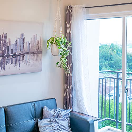 Inli Macrame Plant Hanger Indoor Hanging Macrame Planters 35" Beads Single Tier Plant Macrame Hanger Hanging Plant Holders For 5-10” Planters. No Tassel Macrame Plant Hangers. #TOP3