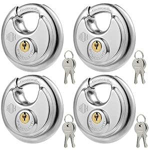 Hox Disc Padlock 4-Pack Stainless Steel