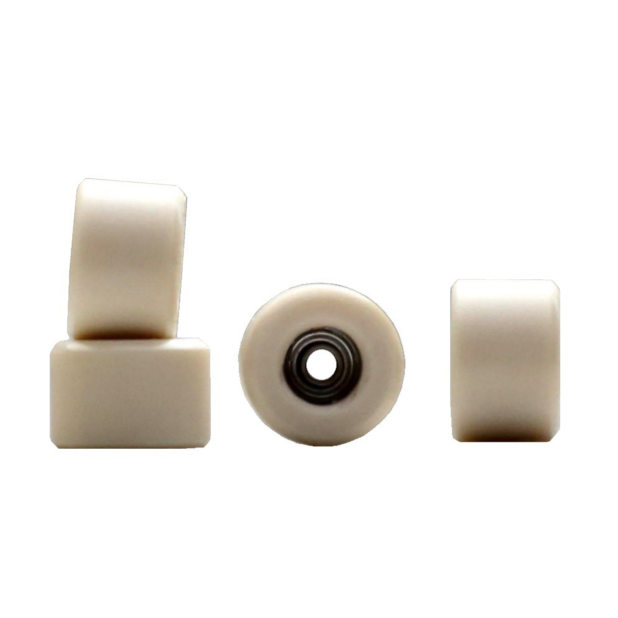 NOAHWOOD Fingerboard Wheels - 8mm Beige Polyurethane Finger Skateboard Wheels With Strong Grip & Custom Bearings