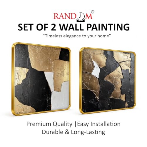 Image of RANDOM Premium Square Wall Painting Set of 2, 38 x 38 cm (Square Painting)
