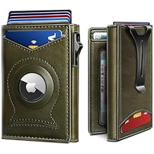 BULLIANT Money Clip Wallet,Mens Gift Slim Wallet Credit Card Holder Airtag&Standard Use 9Cards-Metal Case in Magnetic Flip Shell