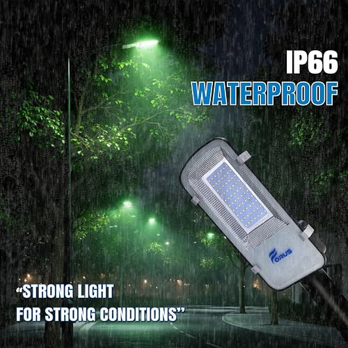 Image of Forus 20W LED Street Light with Clamp, IP66 Waterproof Outdoor LED Street Light, High Lumen 2400lm Green, Aluminium Body for Road, Parking Lot, Garden & Industrial Outdoor Lighting (1 Pc)