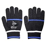 【ダンロップ】キッズのびのびニット手袋 すべり止め付き ボーダー柄 ブラック