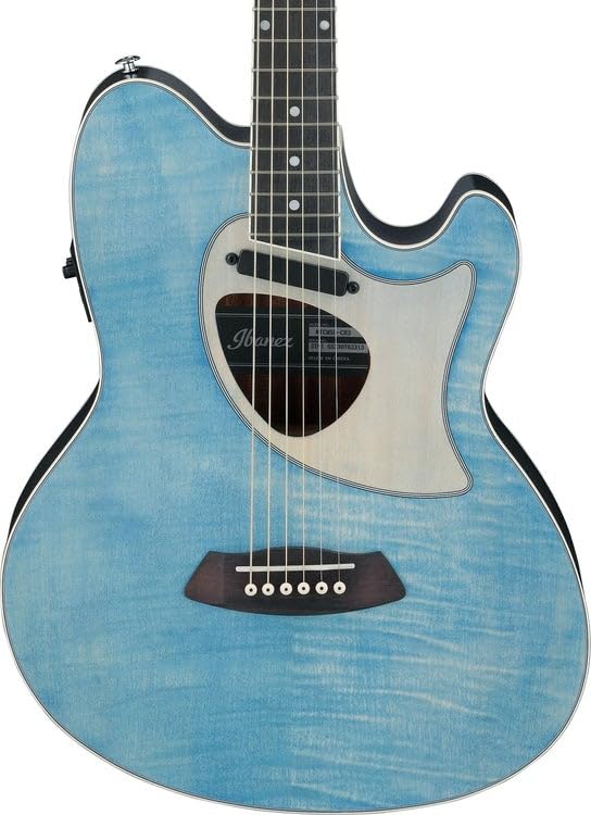 Ibanez Talman TCM50 Acoustic-electric Guitar - Blue Denim, Open Pore