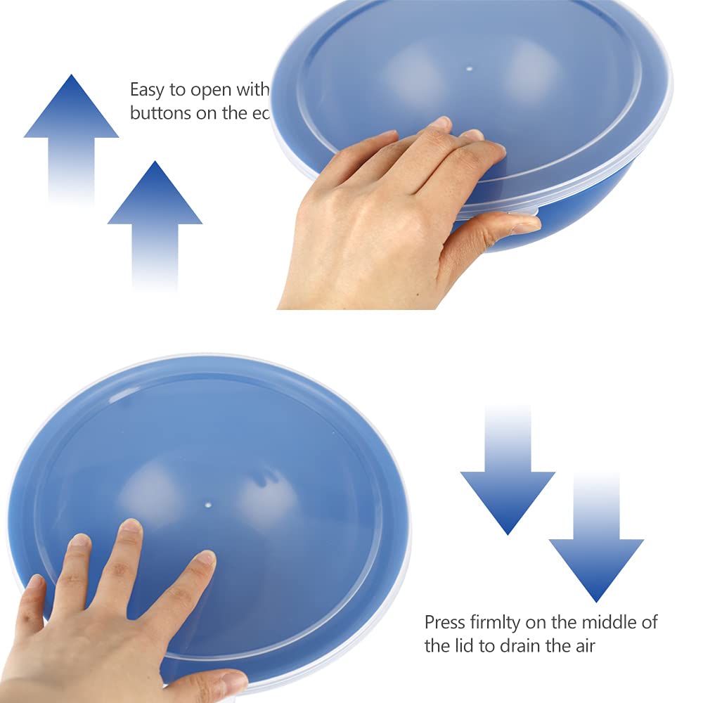 BoxedHome Set Di 4 Ciotole Impilabili In Plastica Gialla – Anti-scivolo, Con Fondo In Gomma, Adatte A Microonde E Lavastoviglie, 1.7-4.5 Qt