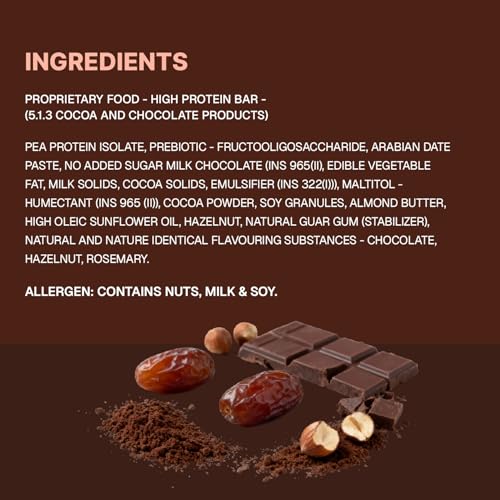 Image of Phab Cheat Protein Bar - Chocolate Hazelnut | High Protein Snack (15g) | No Added Sugar | Low Calorie Fudge Bar | Healthy Guilt-Free Snack | Pack 12-50g each