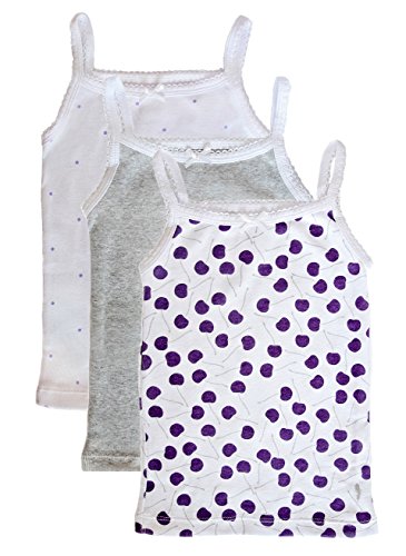 Feathers Girls Cherry Print Set Tagless Cami Super Soft Undershirts (3/Pack)
