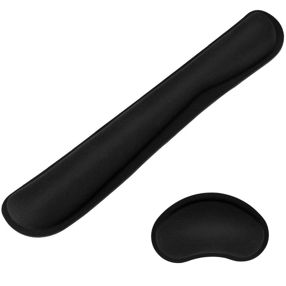 Memory Foam Wrist Rest Pad and Mouse Wrist Rest Support Cushion for Working Gaming Office Computer Laptop Mac-Set of 2, One Size