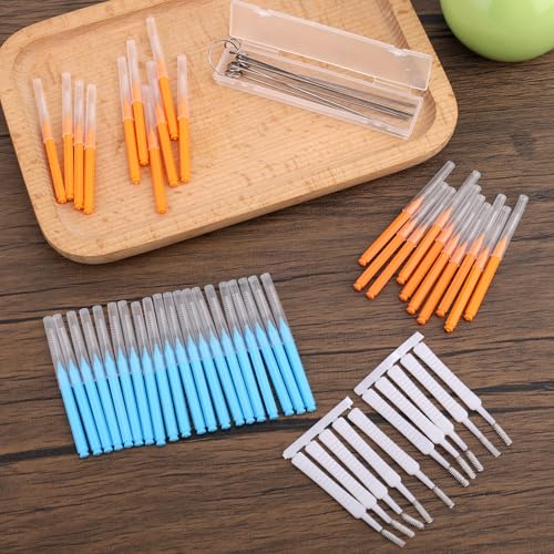 Image of 60pcs Shower Head Cleaner Tools Kit, 2 Designs Shower Head Cleaning Brushes Multi-Size Showerhead Anti-Clogging Cleaner Picks for Bathroom Small Hole Nozzle Gaps Slot (Orange, Blue, White)