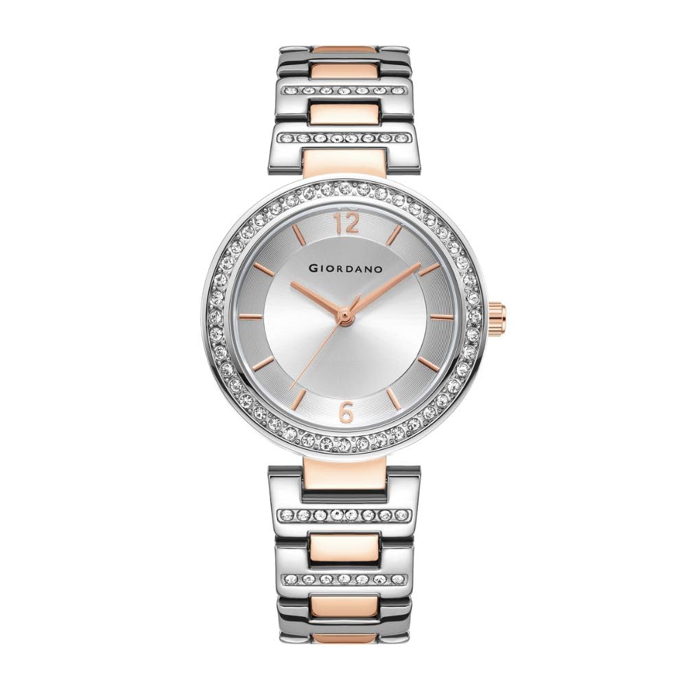 Eleganza Collection Analog Watch for Women with Diamond Studded Case and Urban Fashion Metal Strap Ladies Wrist Watch Gift for Women GD4051