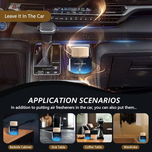 Image of Car Air Freshener 50ML (1.7 FL OZ) Car Air Fresheners Perfume - Saffron Amber Fragrance Oil Air Diffuser for Car, 180+ days Long Lasting Fragrance, Car Air Freshner Wooden Cup Design, Made in USA