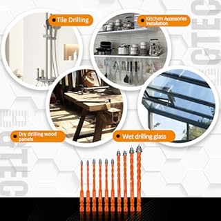 BGTEC Punte Eccentriche a denti di Sega a Quattro Taglienti - 10 pezzi 5mm*2+6mm*4+8mm*2+10mm+12mm Punta Trapano Legno per legno, plastica, mattoni, piastrelle, vetro, calcestruzzo e marmo