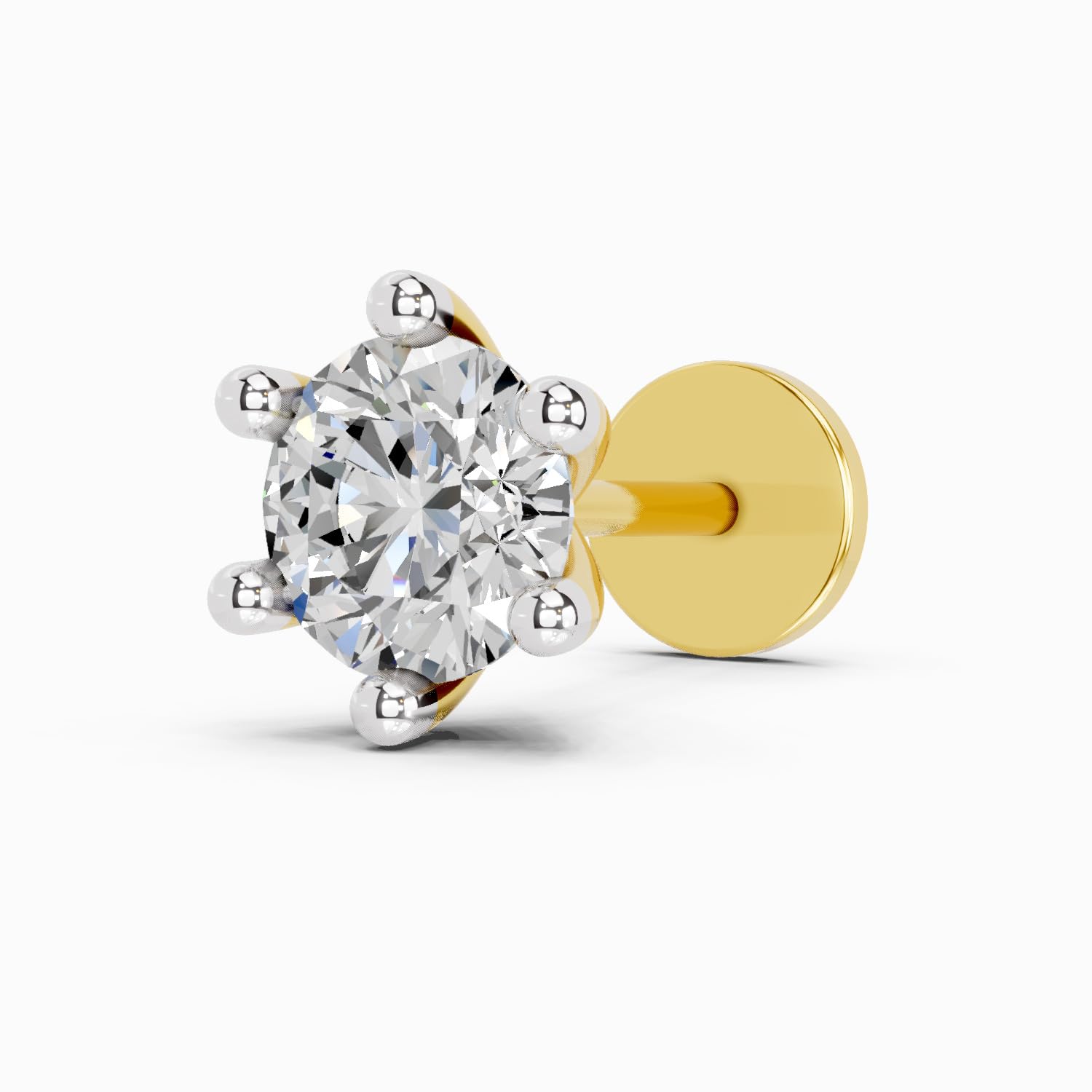 Lab Grown Diamond 0.06 Carat IGI Certified Round Shape 6 Prong Solitaire Diamond Nose Pin for Women | 14K Gold FG VS Quality Diamonds-image-17