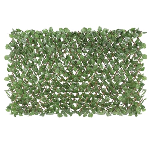 E&K Sunrise Double Side Faux Ivy Privacy Fence Screen with Expand Retractable Panel-Artificial Leaf Vine Hedge Outdoor Decor-Garden Backyard Decoration Panels Fence Cover Set of 1
