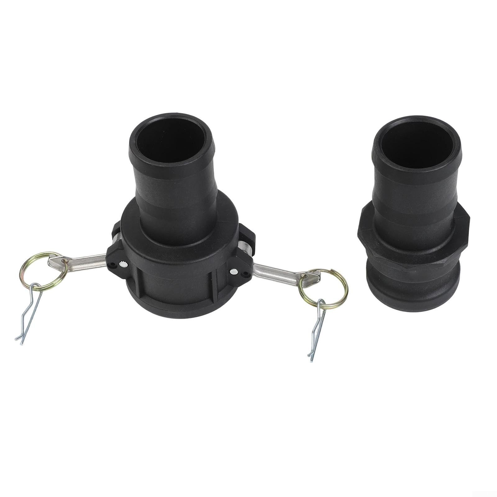 Juego de accesorios de manguera industrial de leva y ranura, 2 pares de adaptadores de conexión rápida de polipropileno tipo C y E con púas para sistemas de bomba de 1 a 2 pulgadas (2 pulgadas)
