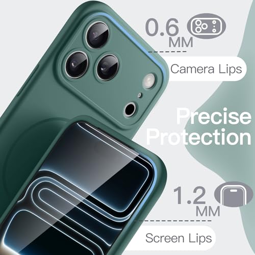 Image of JETech Magnetic Silicone Case for iPhone 17 Pro, Midnight Green