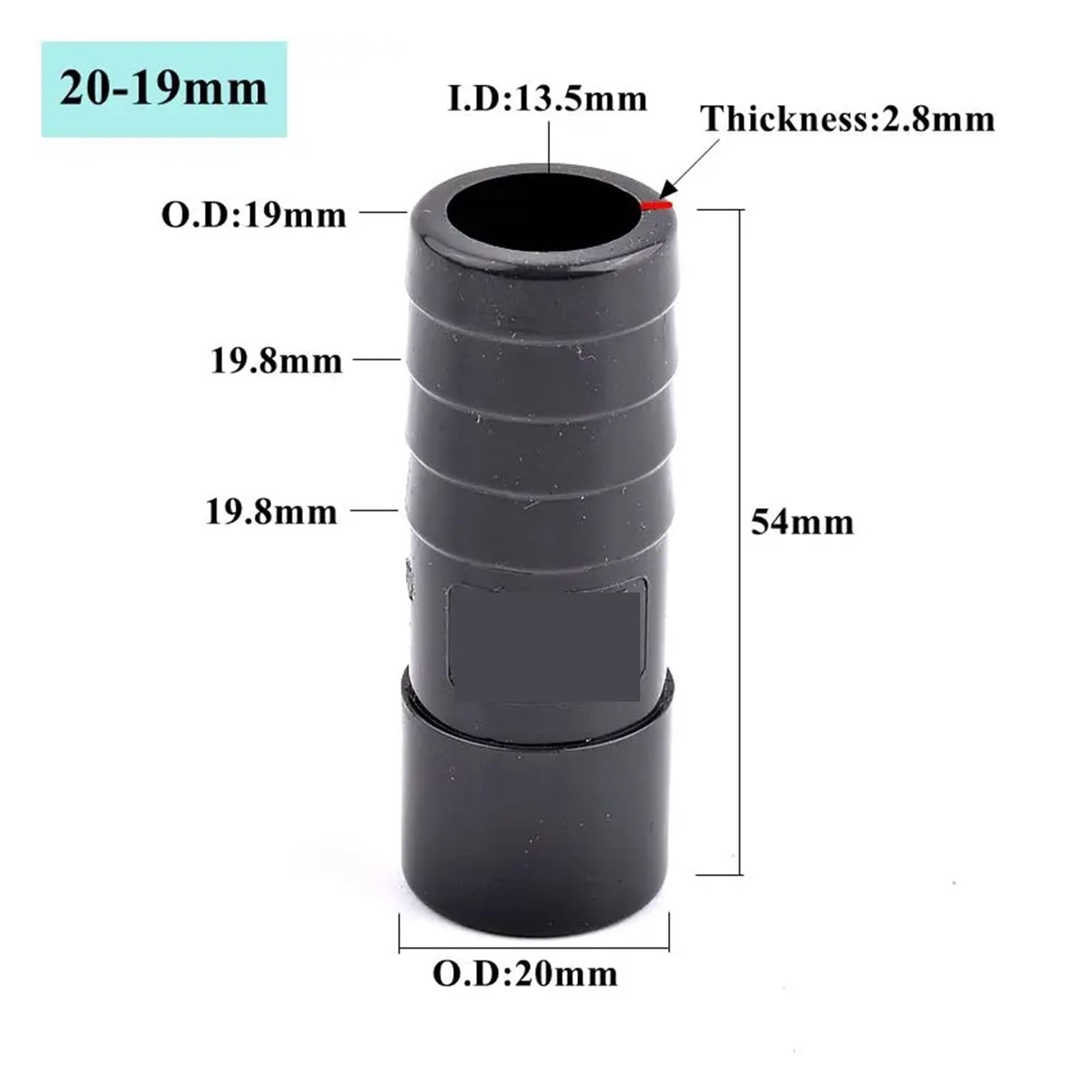 OD 20/25-8/10/12/14/16/19/20/25mm Connettore grigio scuro Adattatore for tubo da giardino Adattatore for tubo di irrigazione Accessori for giunti morbidi(O.D 20-19mm,20pcs)