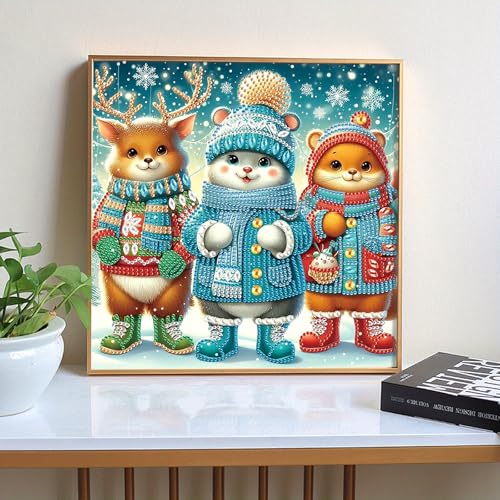 Image of Tontut Diamond Painting Kit for Adult Beginners, Bear 5D Special Diamond DIY Crystal Rhinestone Crafts for Home Wall Decoration