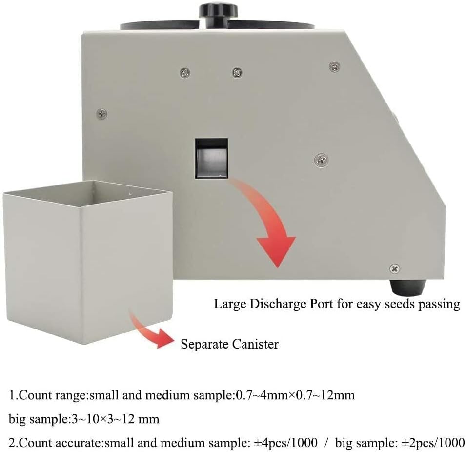 Automatic Seed Counter Device Machine Microcomputer Seeds Counting Instrument Equipment with 2 Sample Plates for Large Medium and Small Seeds