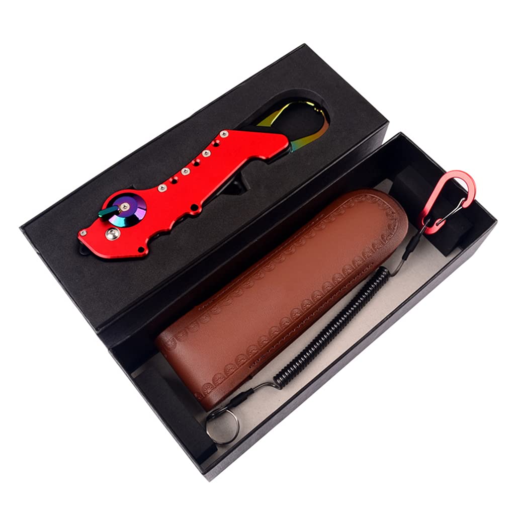 Greabuy Lega di alluminio, manico per pesce, serratura per labbra, pieghevole, clip, pinza per pesce