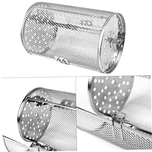 Edelstahl Ofenbraten Korb Rotisserie Grill Korb Elektrisch Röstkäfig rotierende Backkäfig -Grillkorb für Elektroofen Kaffeebohnen Erdnuss BBQ mit Geschenkbox 8 Zoll – Bild 5