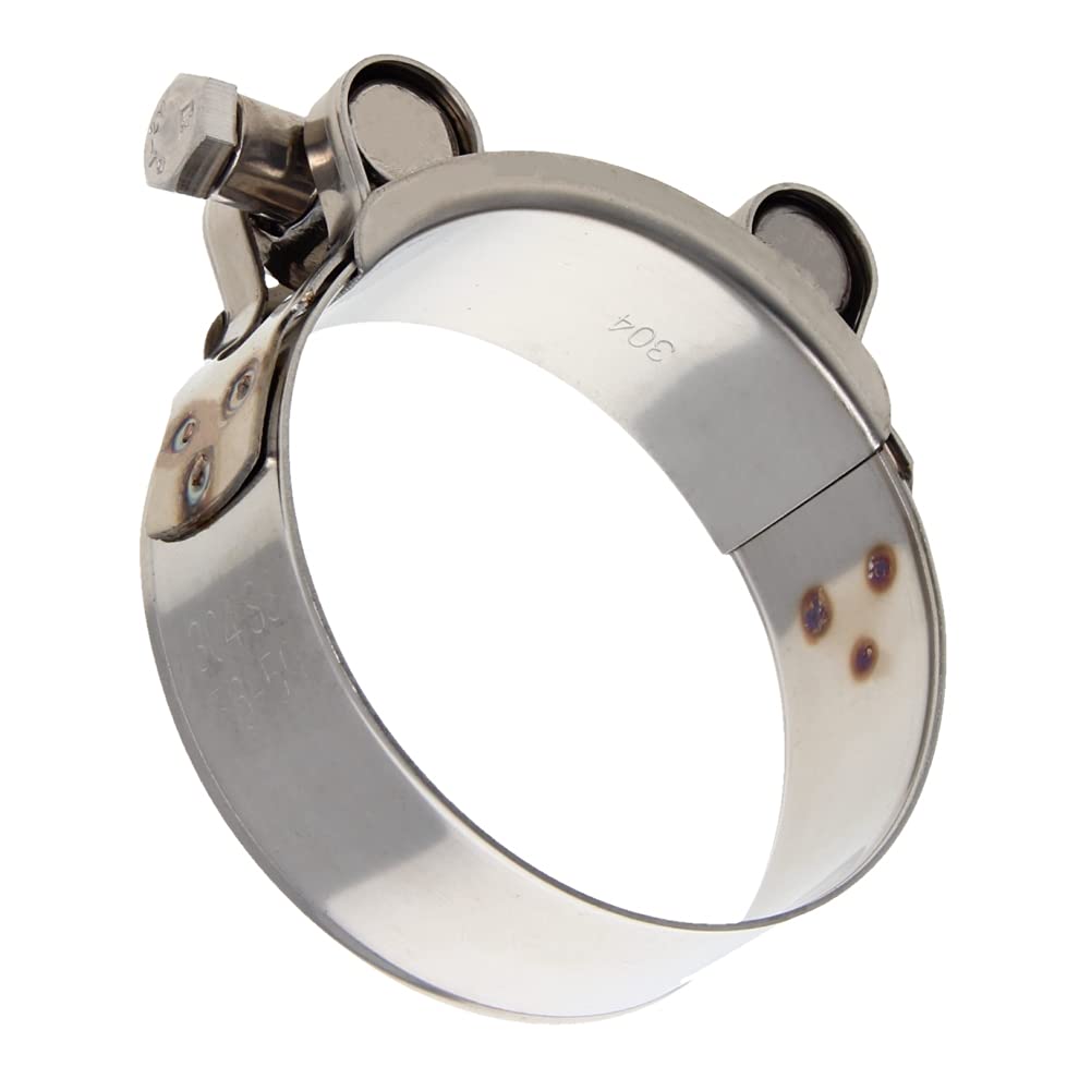 Juvielich T-Bolt Hose Clamp,Clamp Range 56-59mm,for Fuel Pump Filter Hose Plumbing Silver 2pcs