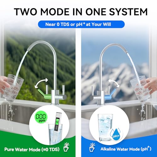 WINGSOL WINGSOL Dual Outlet Reverse Osmosis Water Filter, Mineral Alkaline UV 0 TDS Tankless RO System, Remineralize pH+ 12-Layer Filtration Under Sink, NSF/ANSI 42&53&58 Certified, Plug-in Required - Image 2