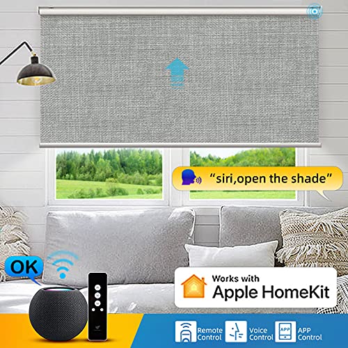 Buy SmartWings Motorized Roller Shades,100 Blackout Rechargeable Smart