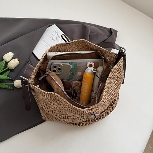 Straw Retro Shoulder Bag Trendy Fashion Satchel Beach Bag2