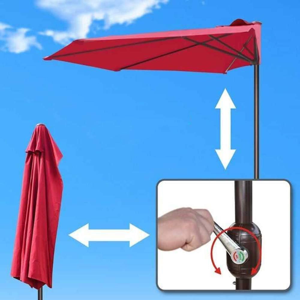 Outdoor Table Market Umbrella Patio, Outdoor Umbrellas, Garden Sun Umbrellas, Half Wall Umbrella, Hand Crank, 5Ribs, For Terrace/grass/beach/fishing Umbrella (Green) good