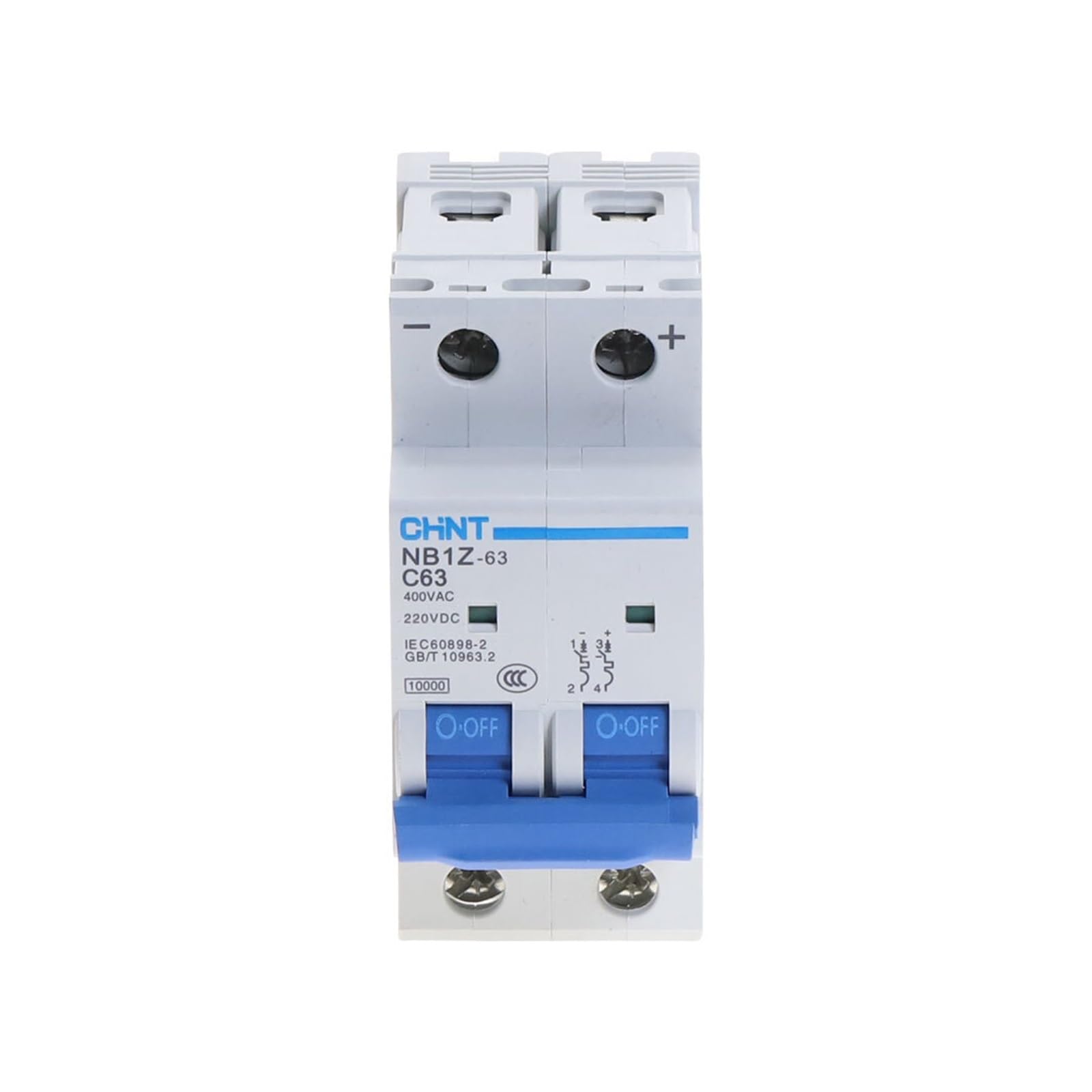 NVSFZGIYG 5pcs 2Pole 16Amp DC220V 400V 6KA NB1Z-63 DC MCB Circuit Breaker