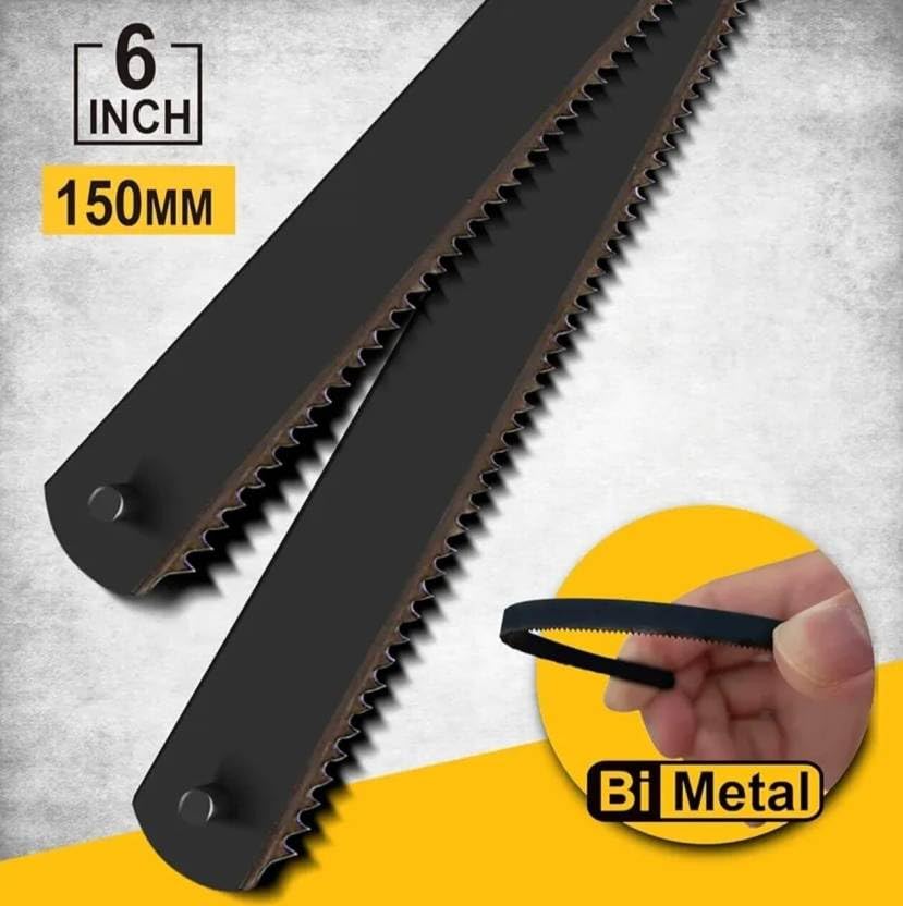 EPITECH MART Mini Steel Hand Saw 6" Junior Frame With 10Pc Blade and Mini Hammer 1