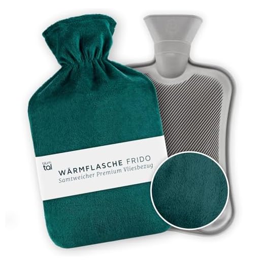 Blumtal Bolsa de Agua Caliente 1.5 L - Botella De Agua De Gran Capacidad con Funda Suave, Bolsa de calor, color Azul Turquesa