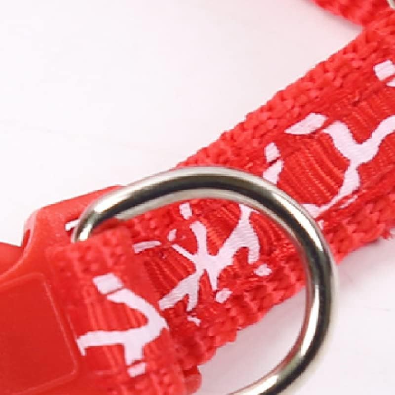 Dog Leash nylon Dog Pet Puppy Cat Adjustable Harness With Lead Leash Leash Chain Collars Interactive Toy 3Pcs B Red