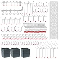 Knpwer 230Stk Stecktafel Regal Set, Stecktafel Haken, Zubehör, Stecktafel Haken Sortiment mit Stecktafel Behältern,Steckschlössern, zum Organisieren verschiedener Werkzeuge
