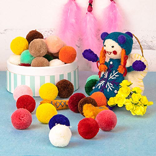 RUBY - 50 Ball Pompons für Kunsthandwerk Ø30mm (Mischfarbe)