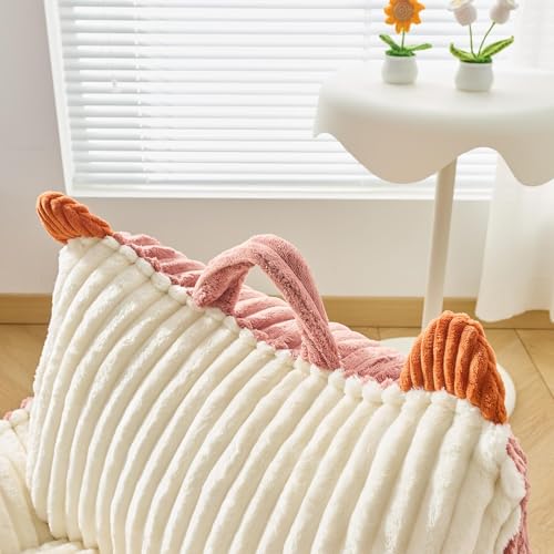 Image of Kisoy Bean Bag Chair, Bean Bag Sofa with Memory Foam Filler for Boys and Girls Soft Faux Fur Fabric Floor Chair for Gaming, Reading Relaxing,Pink