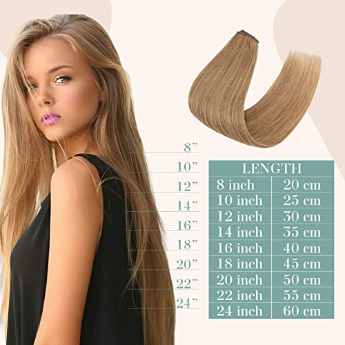 Image of Benehair Clip in Hair Extensions Real Human Hair 8pcs 12inch Remy Human Hair Extensions Straight Natural Hair Extensions Strawberry Blonde