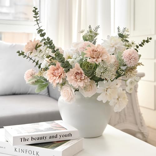 Anna's Whimsy Artificial Flowers Bouquets, Artificial Silk Flowers Bouquets for Wedding, Home Table Decorations, Wedding Centerpieces Bouquets Flowers Arrangement Decorations - Image 5