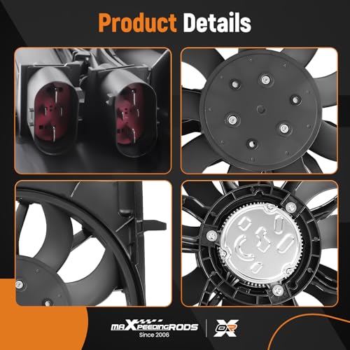 Image of maXpeedingrods Engine Radiator Cooling Fan Assembly for Audi A6 2012-2017, for Audi A7 2012-2017, for Audi Q5 2013-2017, 95B121003A 4H0959455A 4H0959455N