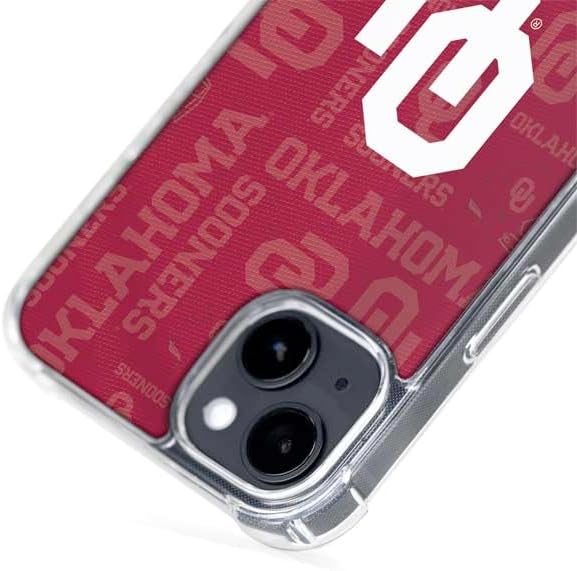 Skinit Phone Case Compatible with MagSafe iPhone 15 - Officially Licensed University of Oklahoma Split Jersey Design